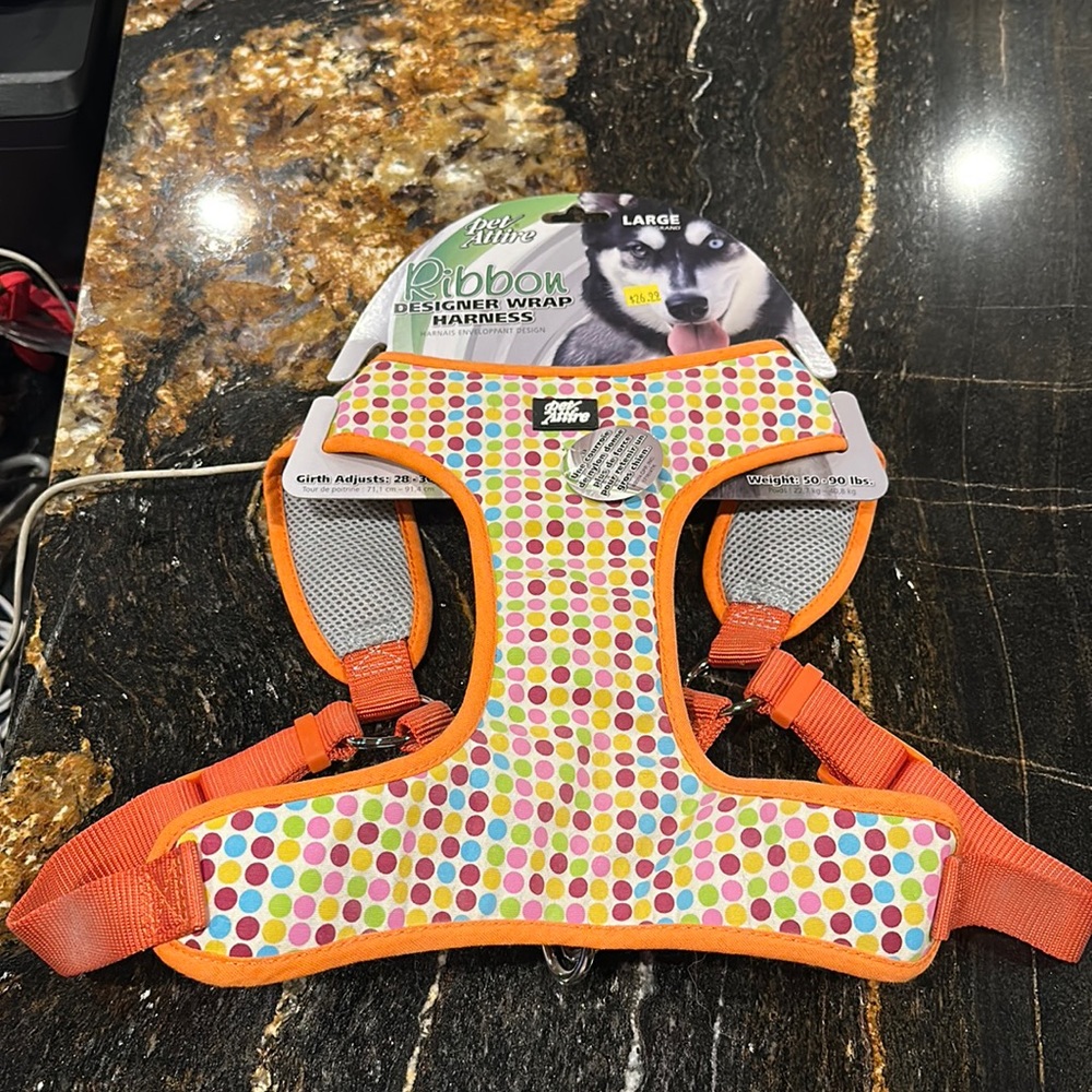 Coastal Pet Attire Harness Dots L NWT